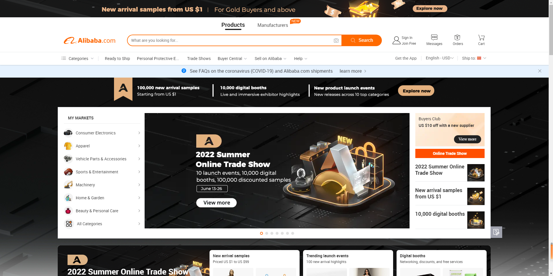 The website translation and localization of Alibaba's website was done to match it's darker undertones. Occasionally peppered with white for design consistency.