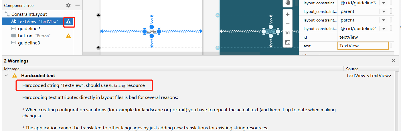 Component Tree, hard coded text, localized mobile apps