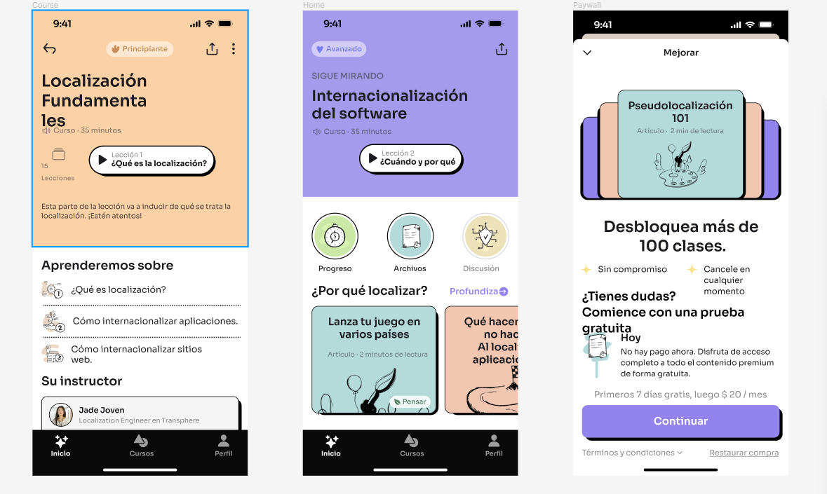 Spanish UI (target language)