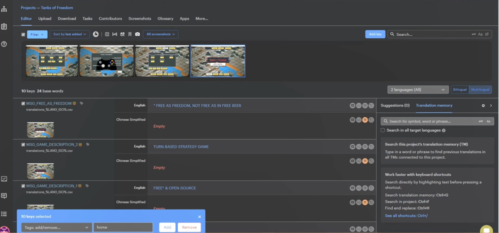Adding Tags Lokalise Github