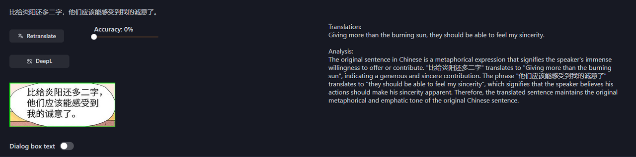 With the right prompt the Translator can become a reviewer and a context provider