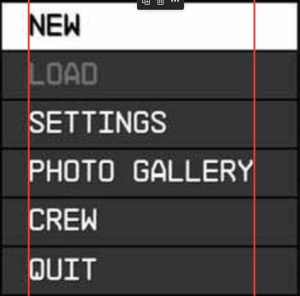 Starfield's menu and how the spanish translation, "galeria de fotos" could overflow, are at least break the symetry of the image.