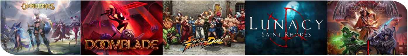 Allcorrect portfolio of games including Doomblade Lunacy Saint Rhodes Mahokenshi and Omniheroes