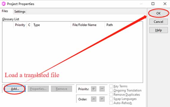 Go to Project New and load the translated file using ApSIC Xbench
