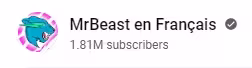 Mr Beast's French YouTube channel. It is no longer available since YouTube's feature that enables dubbing within a single channel.