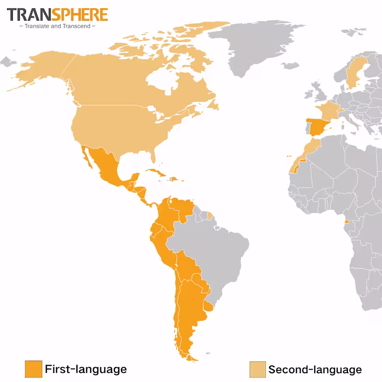 A map of Spanish speaking gamers worldwide. Darker orange represents higher populations of natives. This can help you plan your Spanish game localization efforts.
